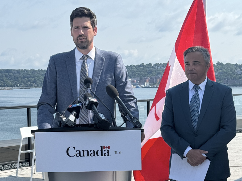 Minister Sean Fraser and MP Kelloway on the Halifax Waterfront