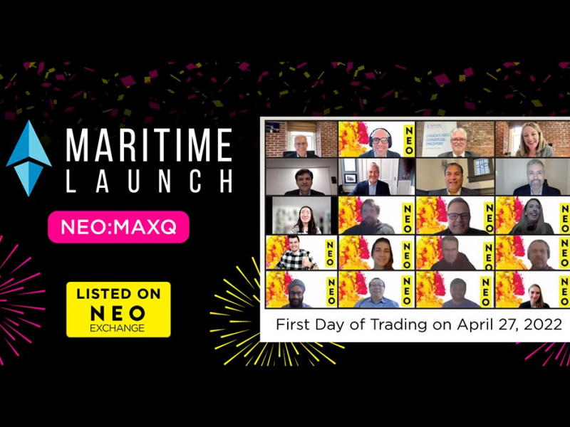 Group Screenshot of NEO Exchange and Maritime Launch Employees celebrating the first day of trading